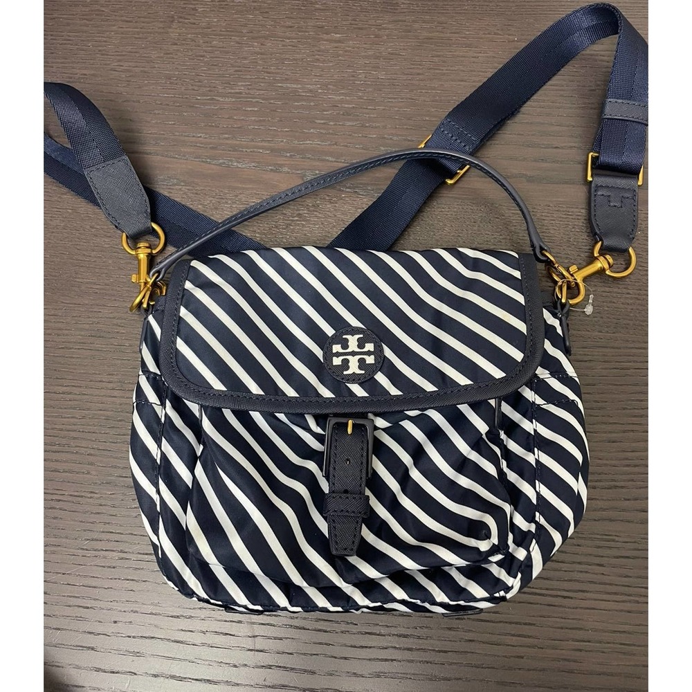 Tory Burch Scout Striped Nylon Crossbody